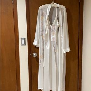 Off white night gown and robe